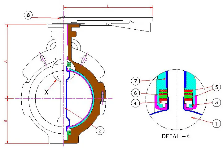 CROSS-SECTION-Lined-Butter-Fly-Valve
