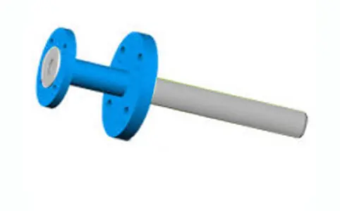 PTFE-PTFE LINED DIP PIPES STRAIGHT